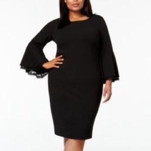 Calvin Klein Plus Size Lace Bell-Sleeve Dress